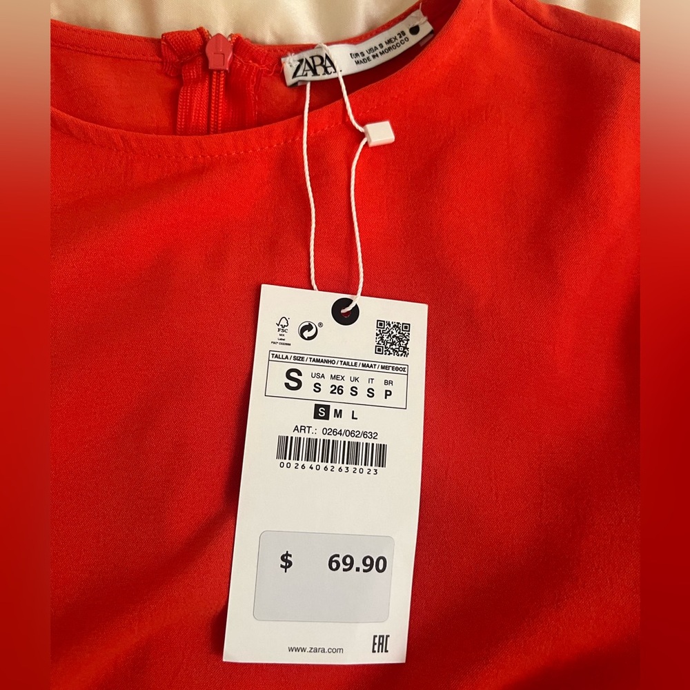 Zara Red Ruffles Long Dress - Picture 12 of 14
